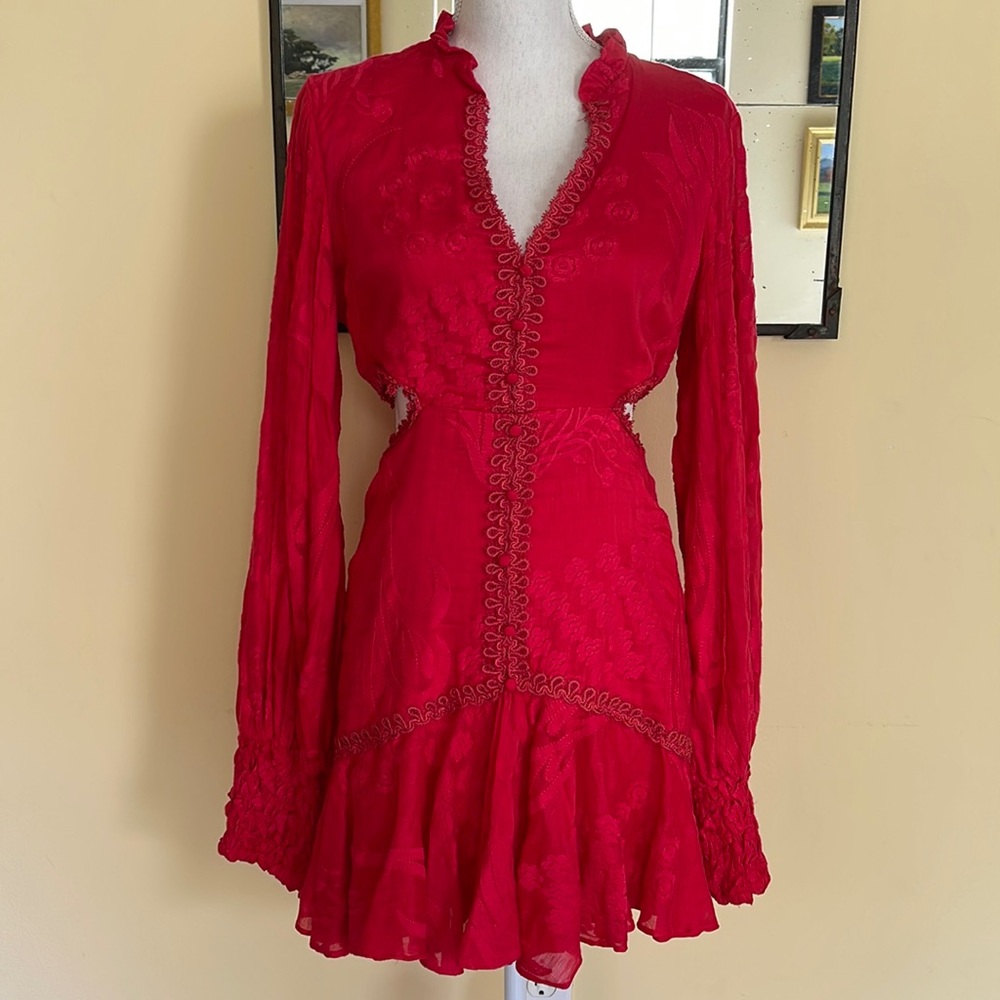 ALEXIS red cut out dress. Size M. Never worn